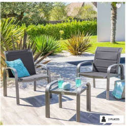 salon de jardin et terrasse décoratif pour deux ou quatre avec table basse